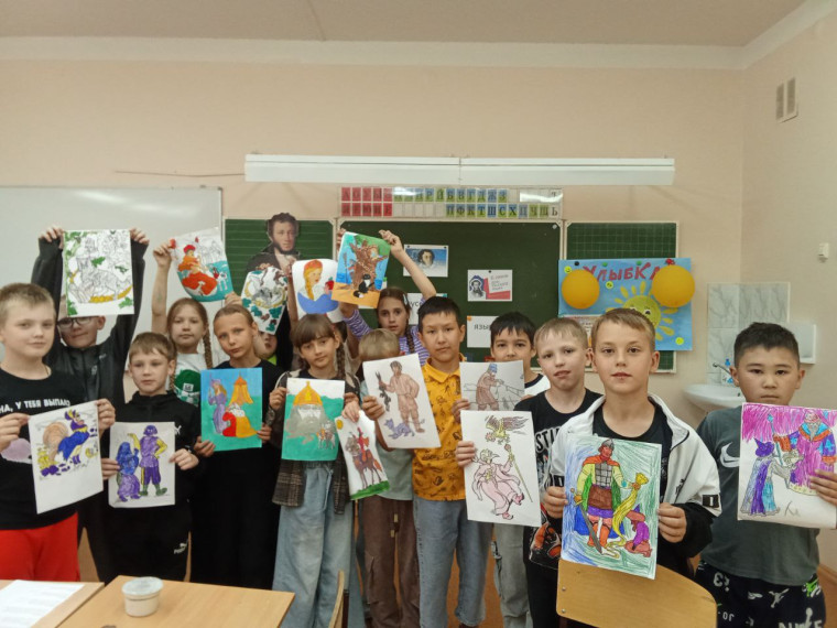 Выставка рисунков по сказкам А.С. Пушкина.
